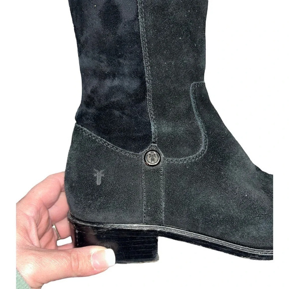 Frye Taylor Stretch Suede Riding Boots - Picture 3 of 11